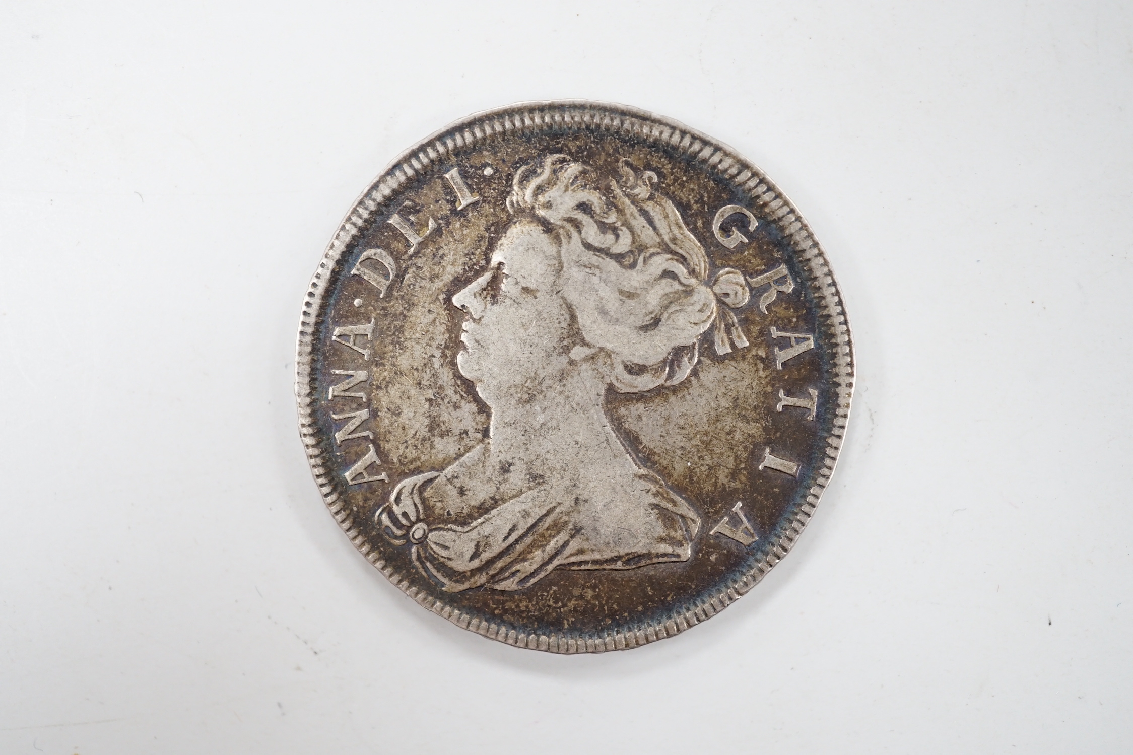 A Queen Anne halfcrown, 1707 rose and plumes